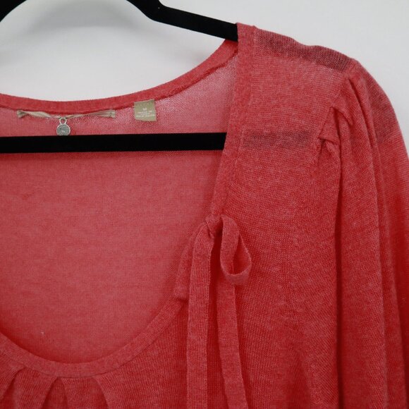 Knitted & Knotted Wool Alpaca Sweater Womens M Coral Soft Girl Coquette Romantic - Picture 5 of 16